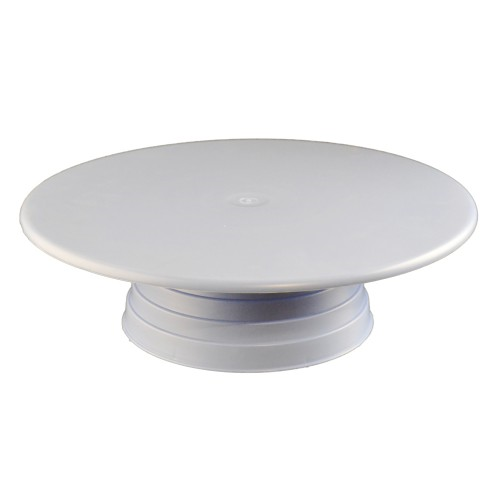 CAKE TURNTABLE ROTATING STAND 32 CM - WHITE