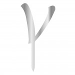 V LETTER, SILVER MIRROR PLEXI, CAKETOPPER - 6 CM 