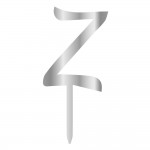 Z LETTER, SILVER MIRROR PLEXI, CAKETOPPER - 6 CM 